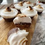 Mini Smores Pies on a Wooden Board