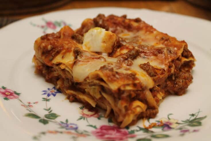 Homemade Lasagna on a plate