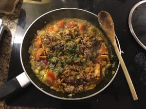 bolognese sauce in frypan