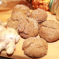 Ginger Snap Cookies on a cutting board