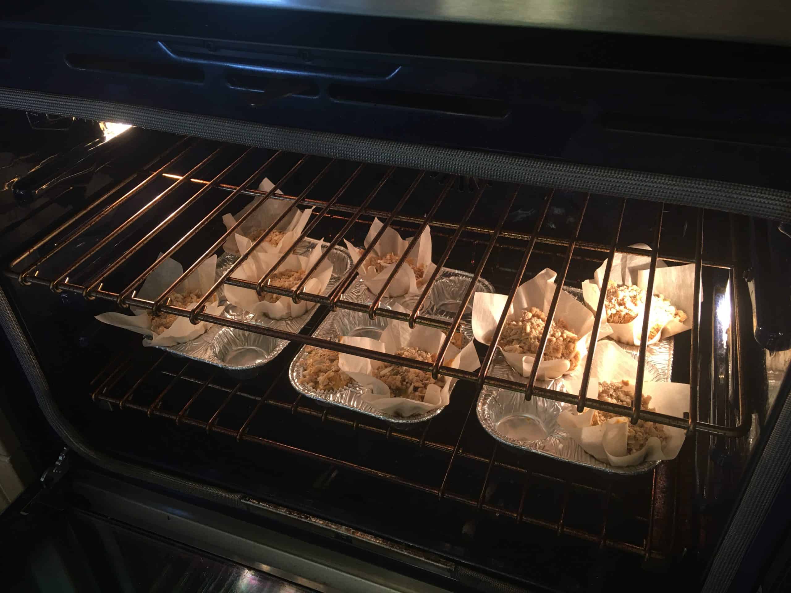 pumpkin muffins in the oven