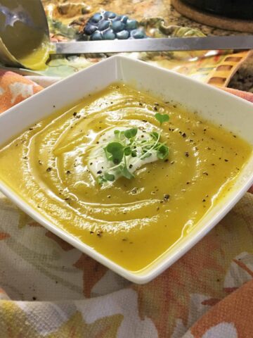 Roasted Butternut Squash Soup in a bowl