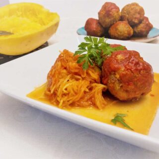 Meatballs in a white bowl