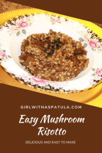 Mushroom Risotto in a plate PIN