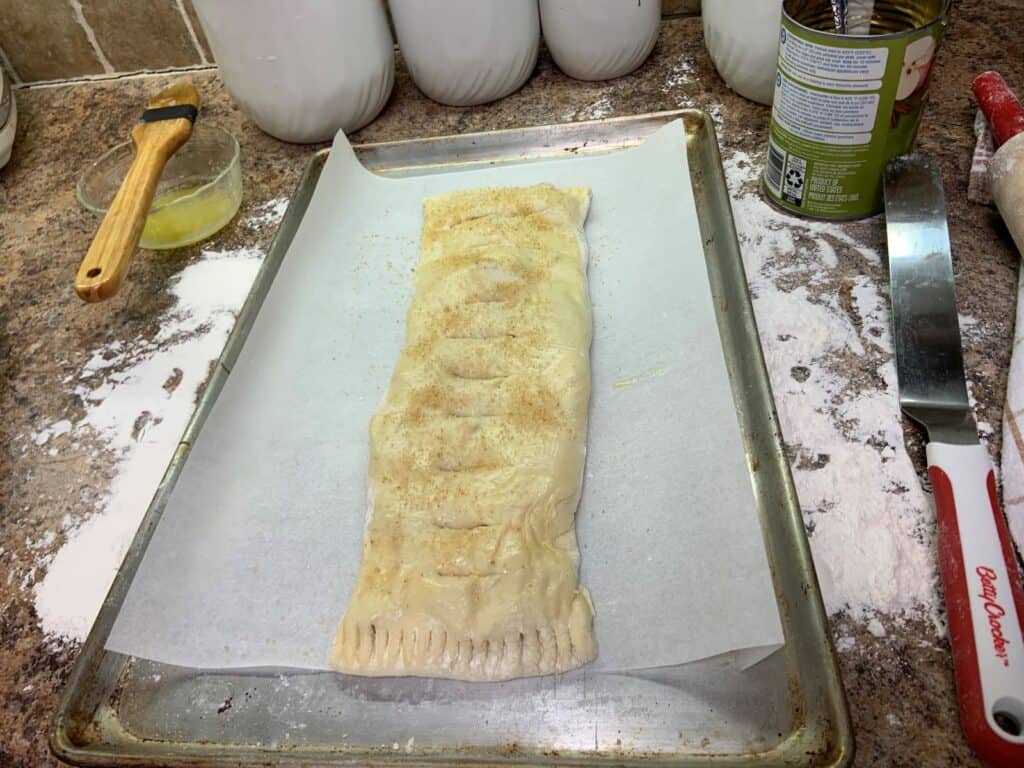 Puff pastry brushed with butter