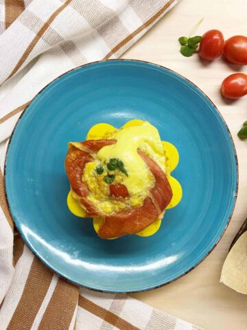 Egg Cup Muffins in a blue plate
