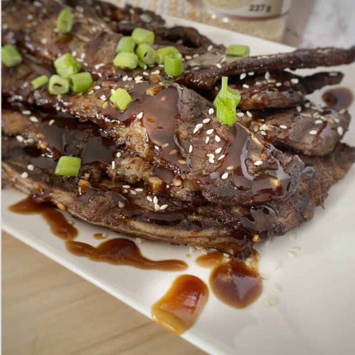 Asian Short Ribs in a white plate