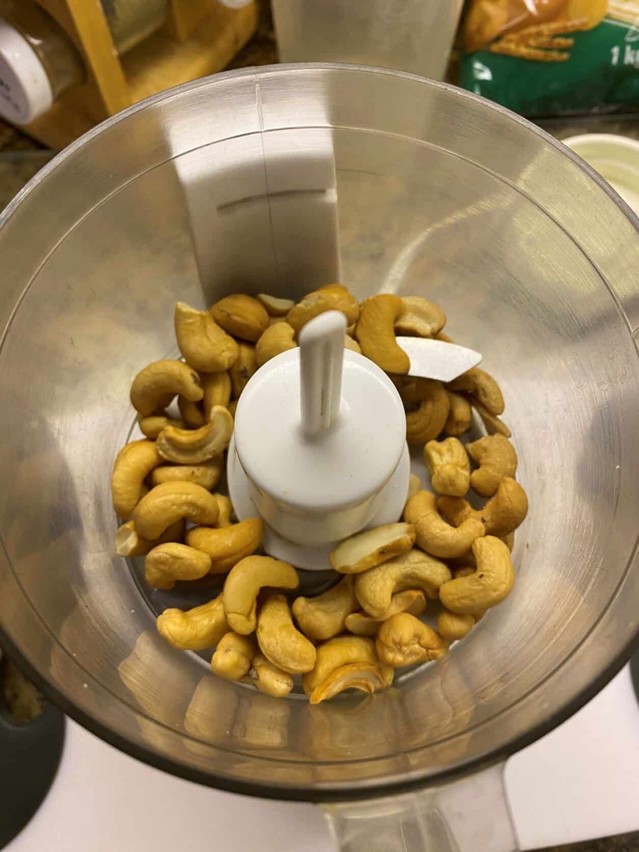 cashews in a mini food processor