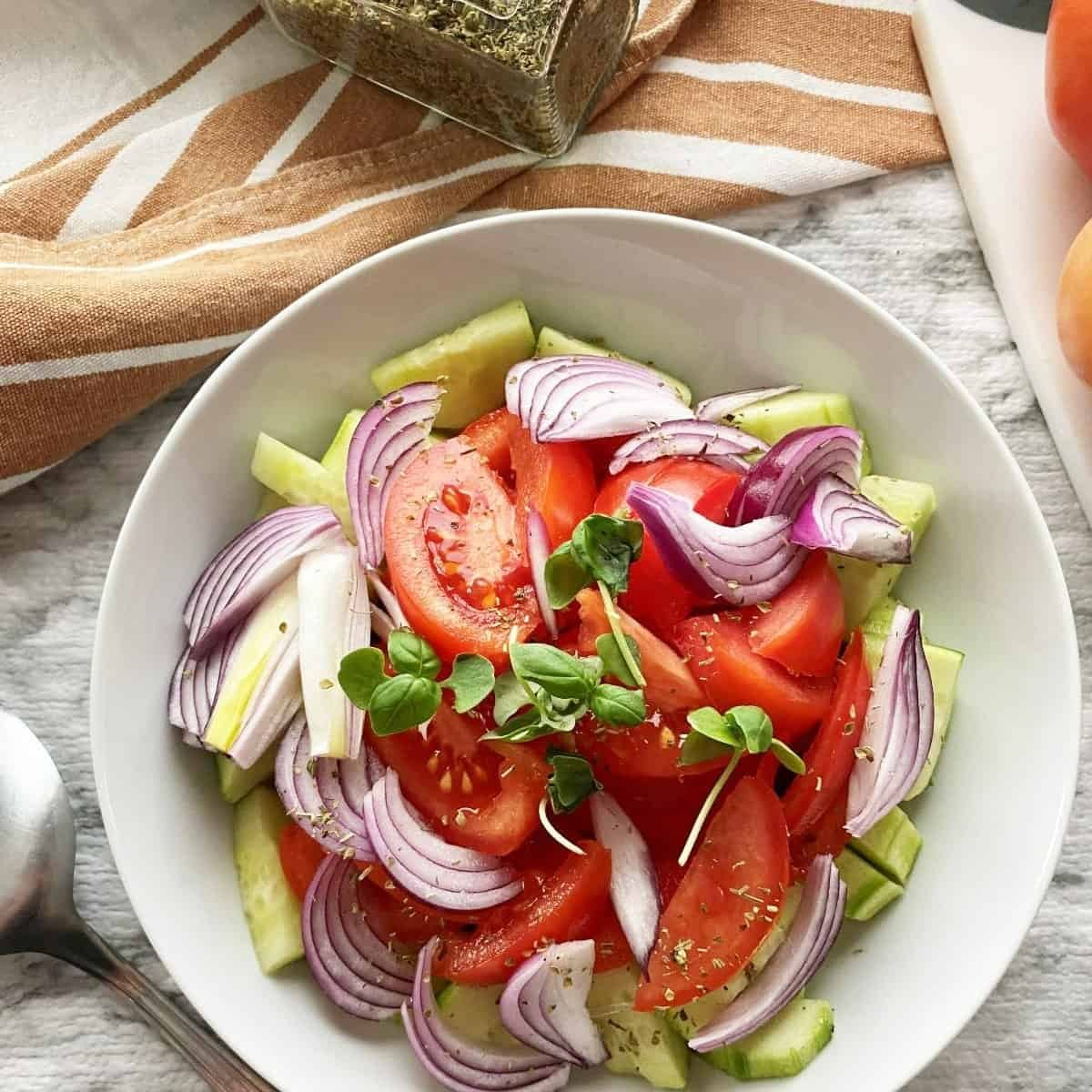Cucumber tomato salad