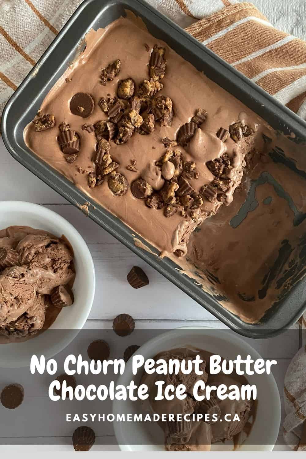 Peanut Butter Chocolate Ice Cream PIN for Pinterest