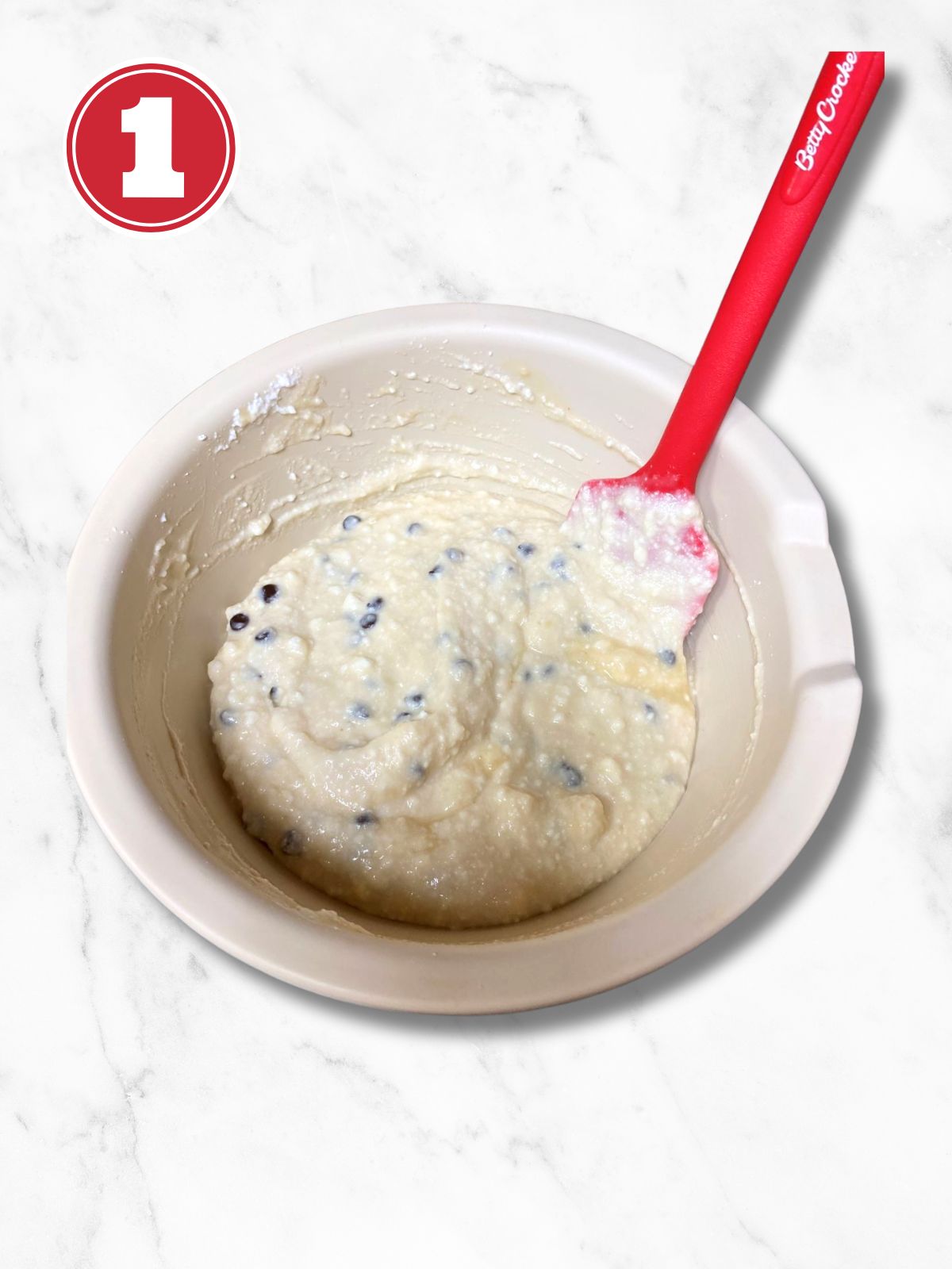 cannoli filling mix in a beige bowl