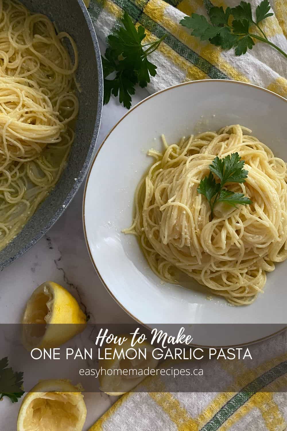 Lemon Garlic Pasta PIN for Pinterest