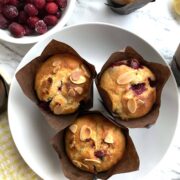 Lemon Cranberry Muffins in a white plate