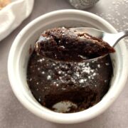 a spoonful of nutella mug cake tortino alla cioccolato in ramekins