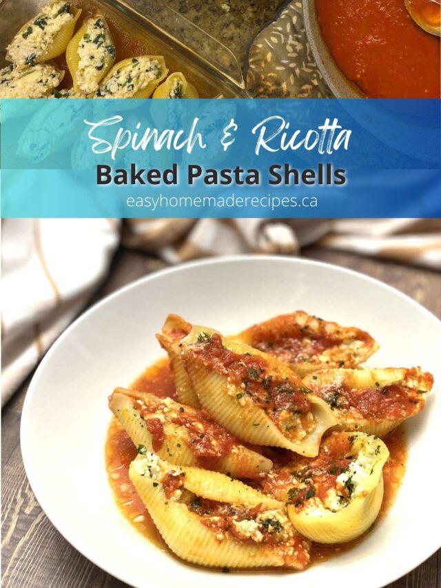 Spinach and Ricotta Baked Pasta Shells