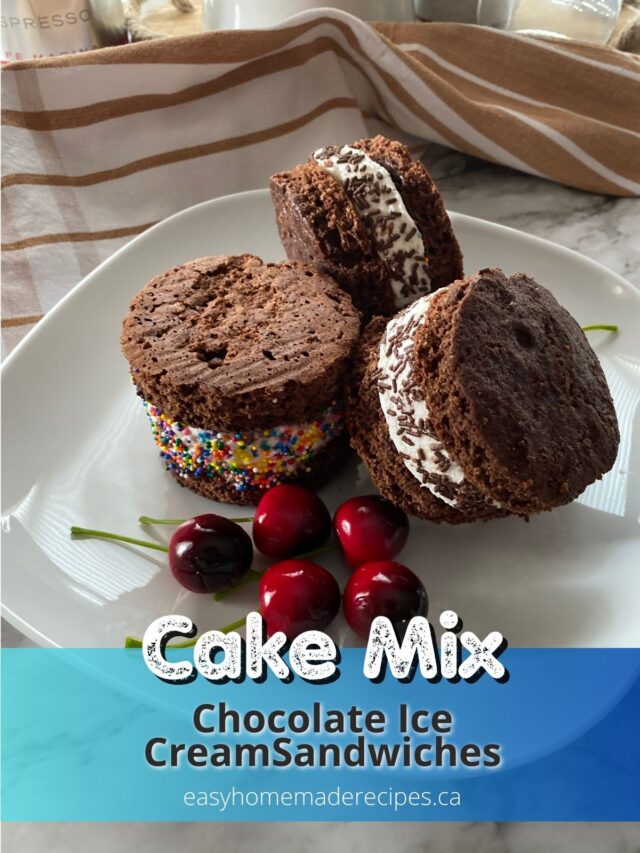 Ice Cream Sandwich Cookies Made with Vanilla Cake Mix