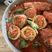 Beef Involtini in a Sauce pan