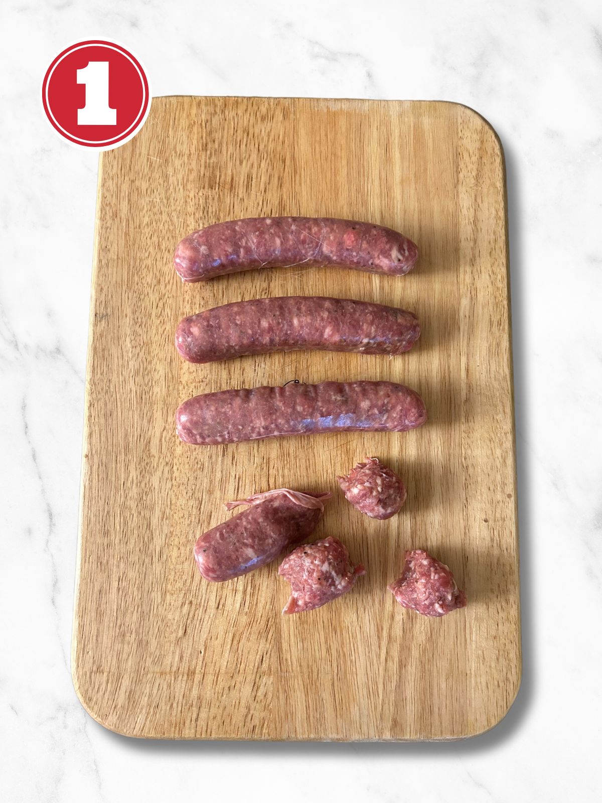 italian sausage on a cutting board