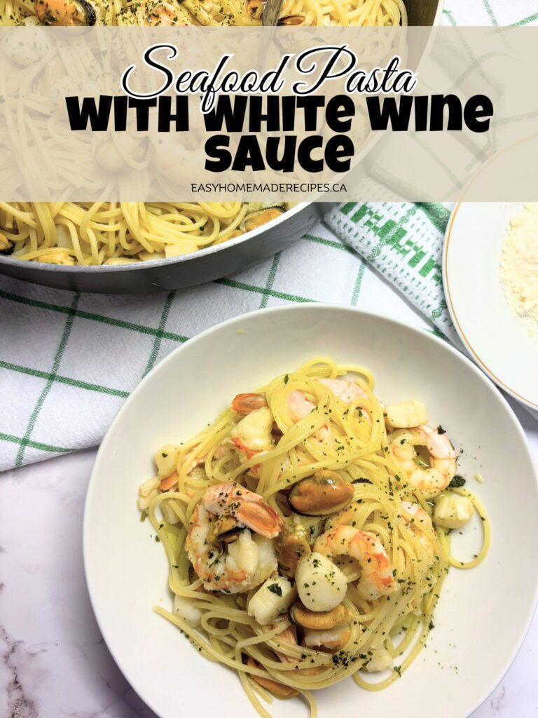 Seafood Pasta with White Wine Sauce - Easy & Delicious