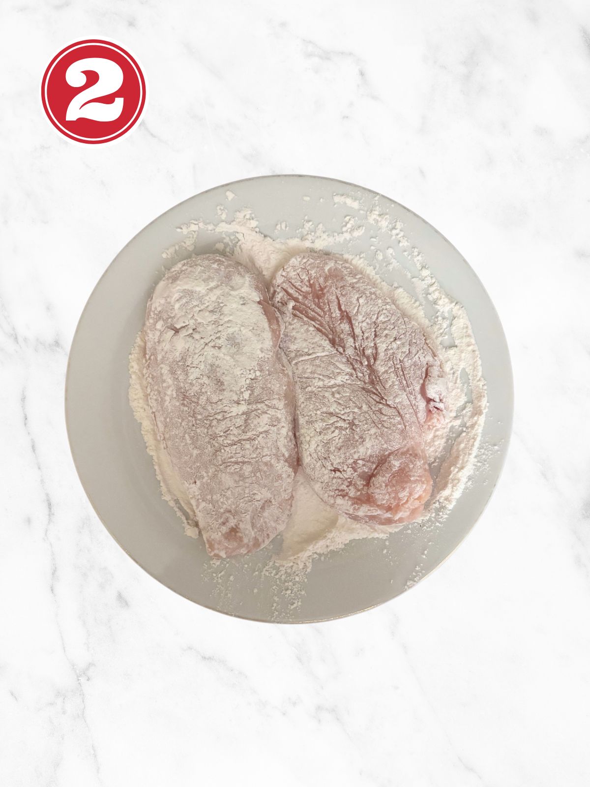 chicken breast dredged in flour