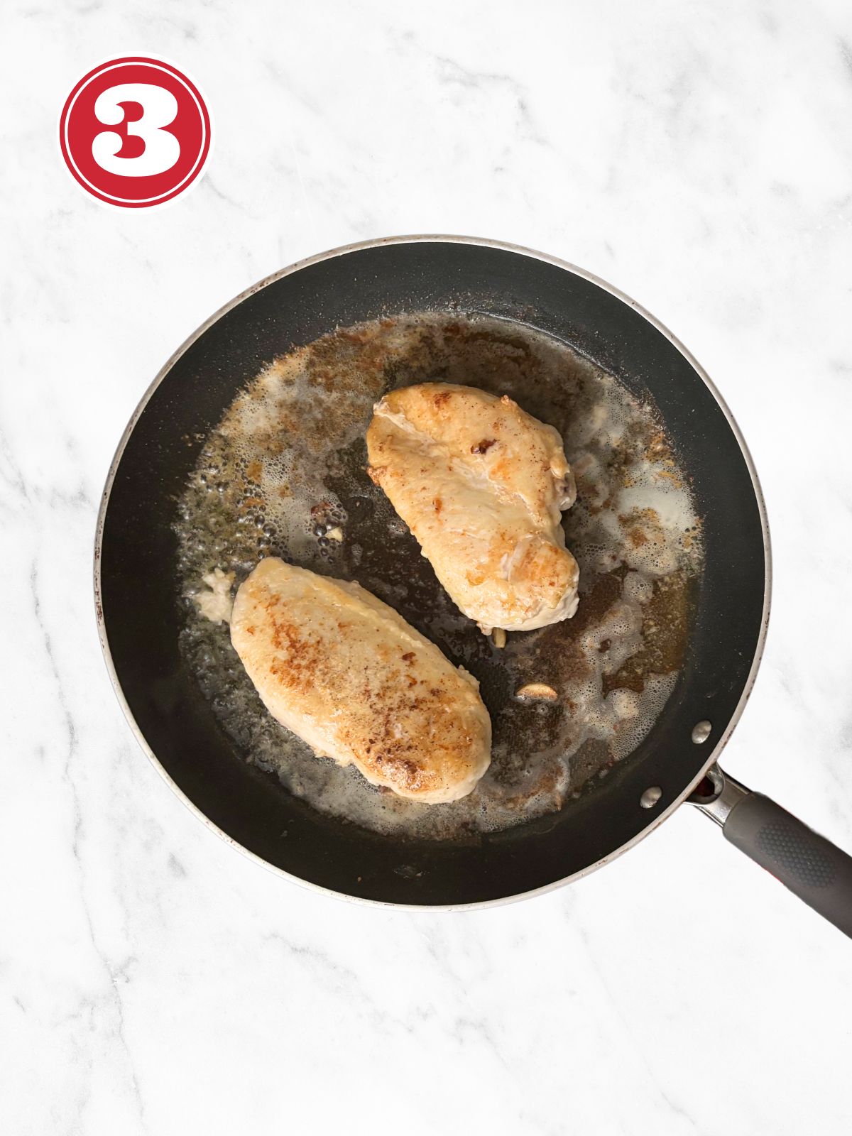 garlic chicken in a skillet