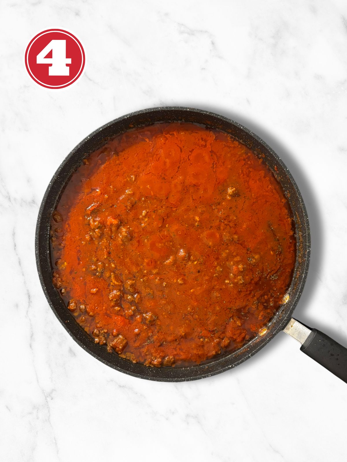 meat sauce in a skillet